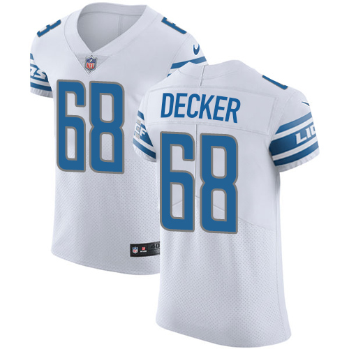 Nike Lions #68 Taylor Decker White Men's Stitched NFL Vapor Untouchable Elite Jersey - Click Image to Close